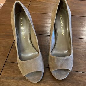 Franco Sarto Peep Toe Stacked Heel